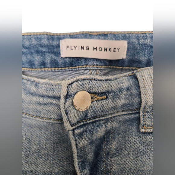 Flying Monkey Blue Skinny Jeans Distressed Style Size 28 - Picture 4 of 7